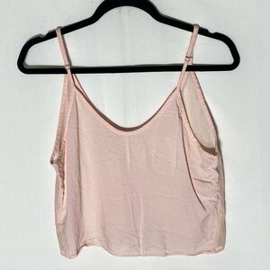 5/$25 Azure Skies Light Pink Cropped Mesh Back Camo Tank Top XS